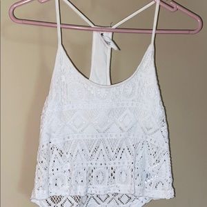 white crop tank top